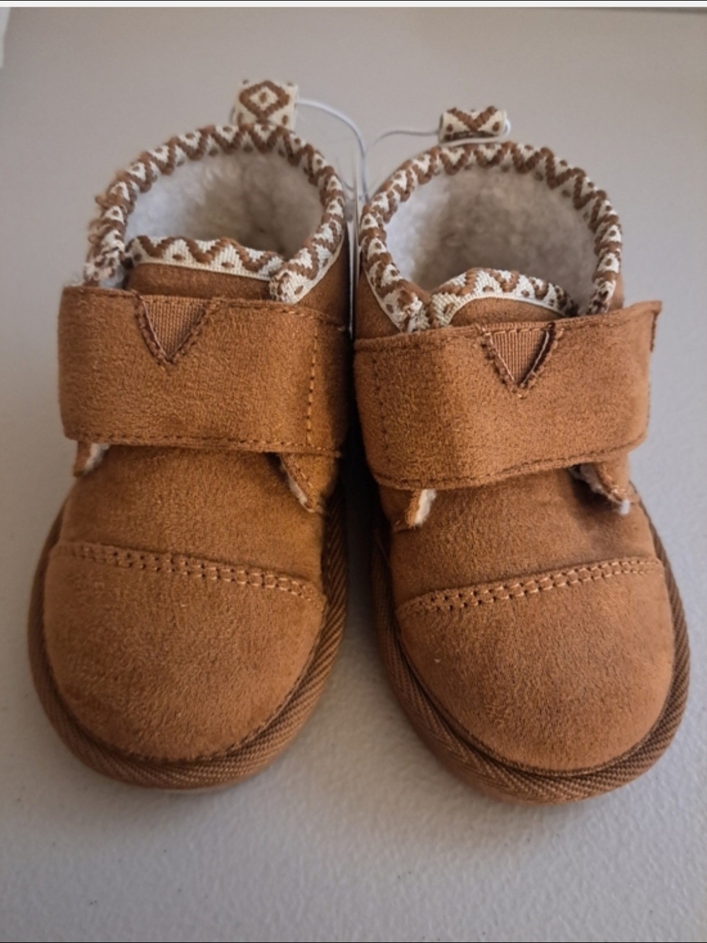 PAWZ Kids Tan Faux-Suede Fleece-Lined Boots